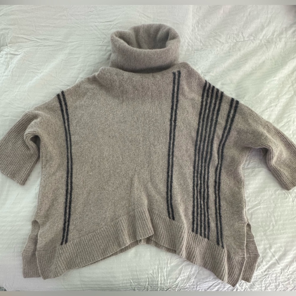 360 Cashmere 100% Cashmere Pullover Poncho Sweater